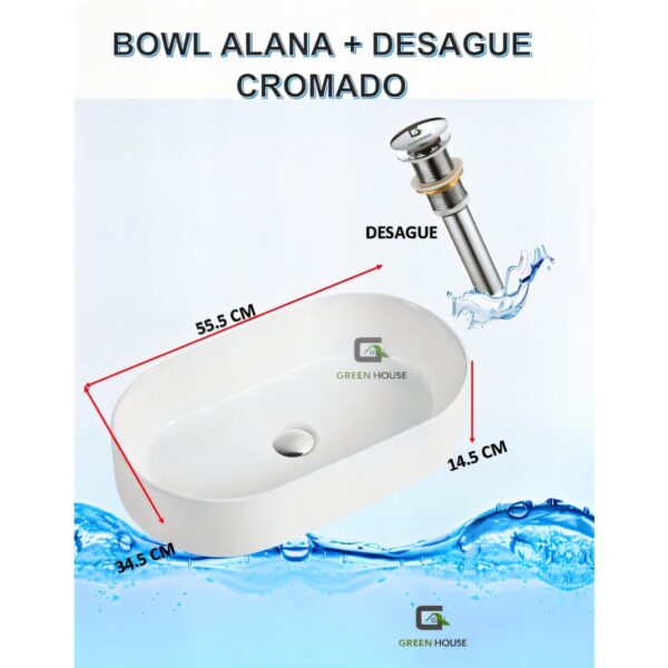 Elegante Bowls Alanna + Desague Cromado