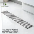 Sumidero De Acero Sus 304 Rectangular 8x80cm Satinado