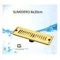 sumidero de acero sus 304 rectangular 8 x 20 cm dorado