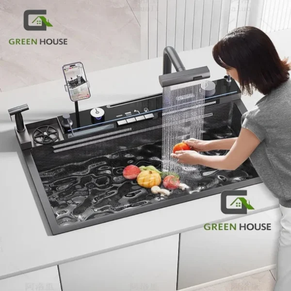 Lavadero Inteligente Multifuncional Con Porta Celular y Luces