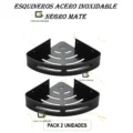 ESQUINERO ORGANIZADOR DUCHA- COCINA negro ACERO PACK 2 unidades