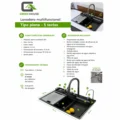 LAVADERO MULTIFUNCIONAL DE COCINA CON LUCES 5 TECLAS + MEZCLADORA