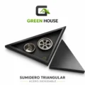 Sumidero Reversible Triangular Acero Sus 304 De 20x20x28 cm Negro