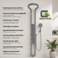 Elegante Columna De Ducha Color Gris Hidroelectrica Acero Inoxidable