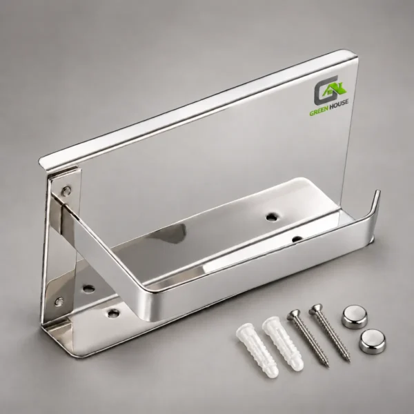Porta Papel Higuienico Cromado Brillante Acero Inoxidable Multi-uso Sus 304
