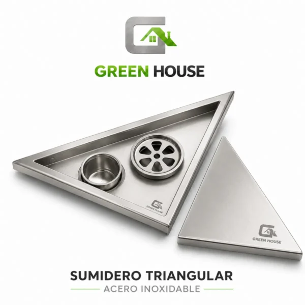 Sumidero Reversible Triangular Acero Sus 304 De 20x20x28cm Satinado