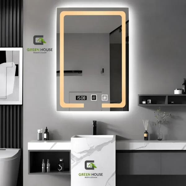 Espejo Inteligente Charlottes Led 3 Tiempos – Reloj – Antiempaño
