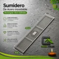 Sumidero De Acero Inoxidable Rectangular 8x30cm Satinado