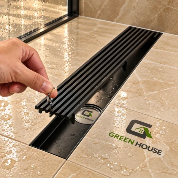 Sumidero Acero Inoxidable Rectangular 8x40cm Negro
