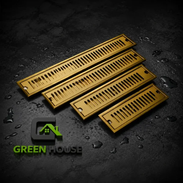 Sumidero de Acero Inoxidable Rectangular 8x40 cm dorado brillante