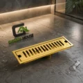 Sumidero Rectangular Acero Inoxidable  8x20cm dorado Brillante