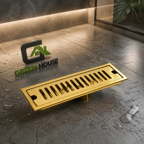 Sumidero Rectangular Acero Inoxidable  8x20cm dorado Brillante