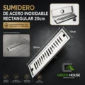 Sumidero De Acero Inoxidable Rectangular 10x20cm