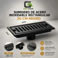 Sumidero De Acero Inoxidable Rectangular 10x20cm Negro
