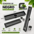 Sumidero de Acero Inoxidable Negro Rectangular 10x40cm
