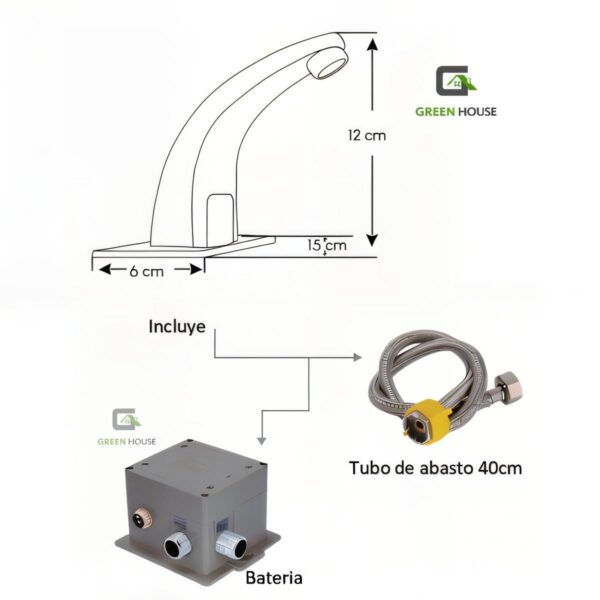 Llave Clinica Electronica Agua Fria Con Sensor Bronce Cromado