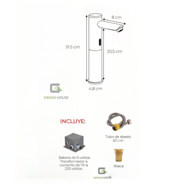 Llave Electronica Agua Fria Con Sensor Cromado Cal004