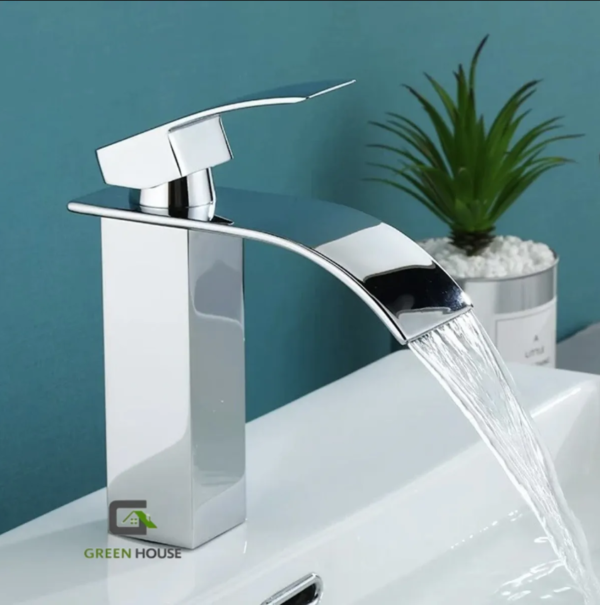 Combo Lavatorio Lusso + Mezcladora Cascada Pico Fino 20cm- Vos43