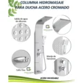 Columna De Ducha Hidromasaje Cromado Brillante  Acero Inoxidable