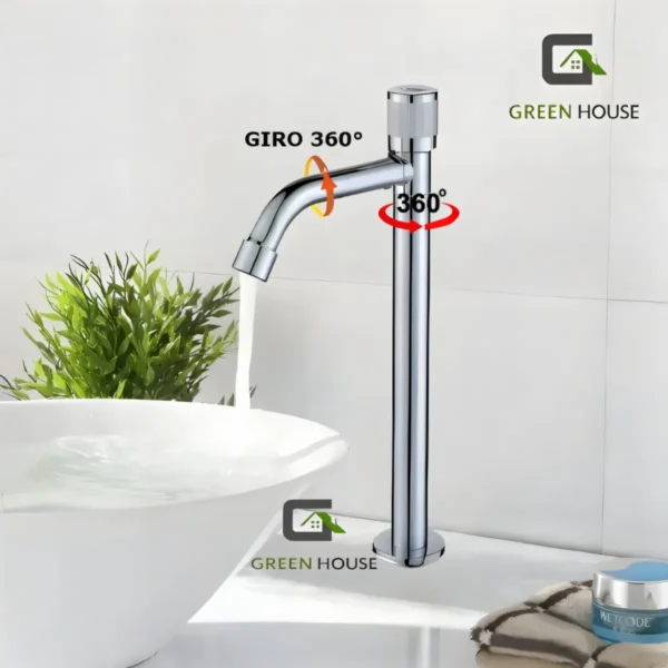 Grifera  Giratoria 360°  Agua Fría 30cm + Desagüe