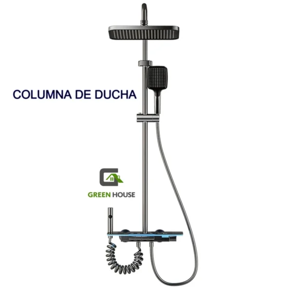 WEB 9 Columna De Ducha Gris 4 Funciones Con Detalle Azul
