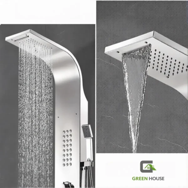 Columna De Ducha Hidromasaje Cromado Brillante  Acero Inoxidable