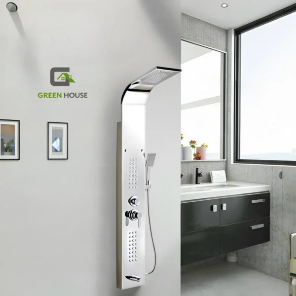 Columna De Ducha Hidromasaje Cromado Brillante  Acero Inoxidable