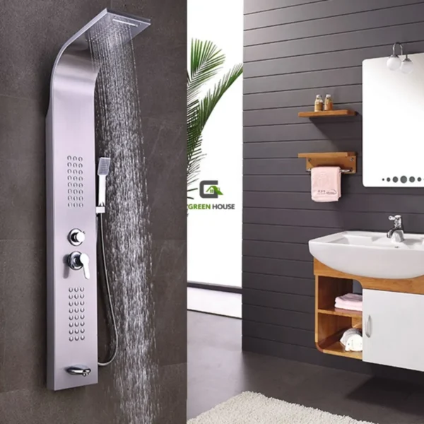 Columna De Ducha Hidromasaje Cromado Brillante  Acero Inoxidable