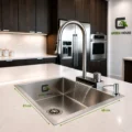 Combo Lavadero De Cocina Modelo Pozón 81x48x22cm Acero + Mezcladora
