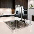 Combo Lavadero De Cocina Modelo Pozón 81x48x22cm Acero + Mezcladora
