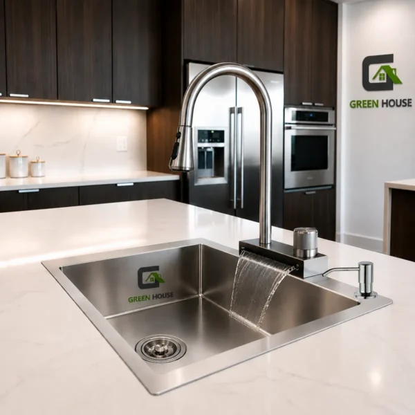 Combo Lavadero De Cocina Modelo Pozón 81x48x22cm Acero + Mezcladora