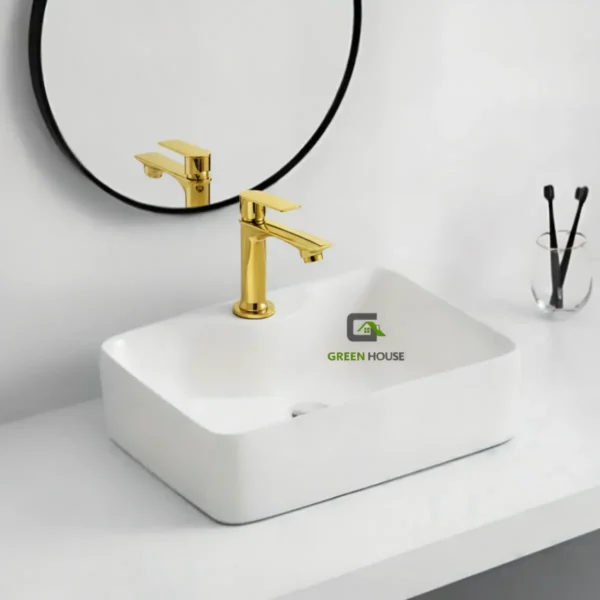 Grifera 15cm Dorado Agua Fría + Desagüe Dorado