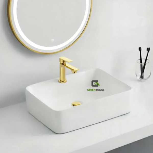 Grifera 15cm Dorado Agua Fría + Desagüe Dorado