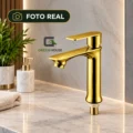 Grifera 15cm Dorado Agua Fría + Desagüe Dorado