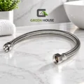 Griferia Acero Inoxidable 20cm Negro Agua Fría + Desagüe + Tubo Abasto