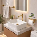 Grifería Dorado Brillante 30cm Caída Cascada Agua Fría
