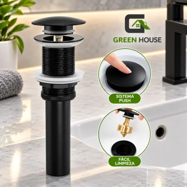 Grifera Negro Acero Inoxidable Pesado Pico Giratorio 360° De 20cm