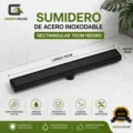 Sumidero De Acero Inoxodable Rectangular 10x70cm Negro