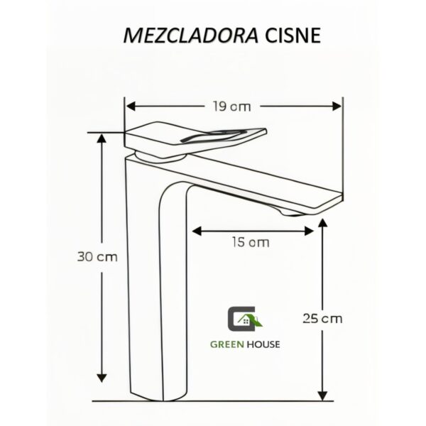 Mezcladora Dorado Mate 30cm Mod: Cisne10