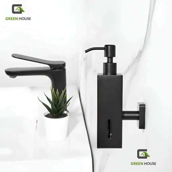 web 3 Dispensador De Jabón Liquido Cuadrado Acero Inoxidable Negro Mate