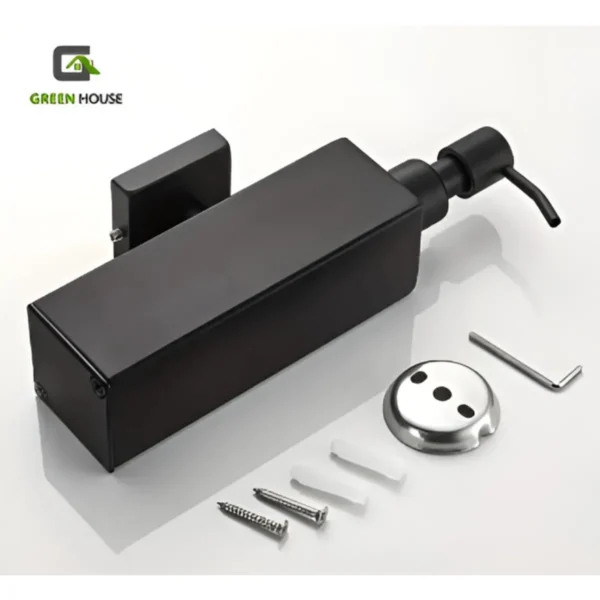 web 8 Dispensador De Jabón Liquido Cuadrado Acero Inoxidable Negro Mate