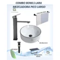 Combo Bowls Lara + Mezcladora Pico Largo Mp13 + Desagüe Negro