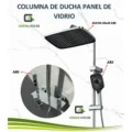 Columna De Ducha Cromado Con Panel De Vidrio Con 4 Funciones