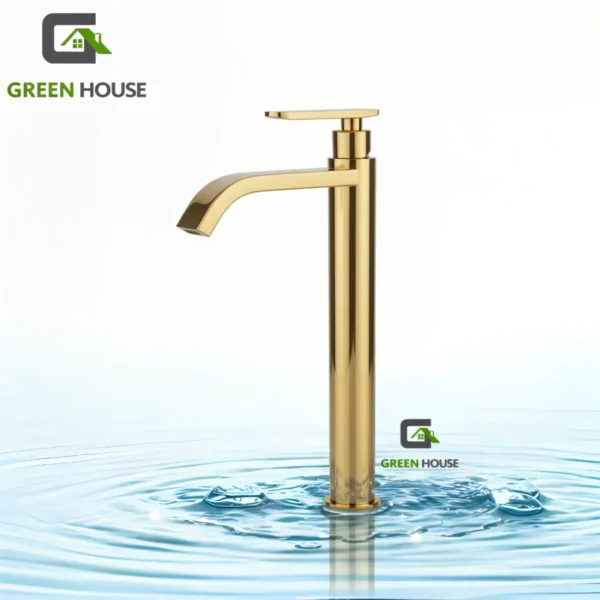 Grifería Dorado Brillante 30cm Caída Cascada Agua Fría