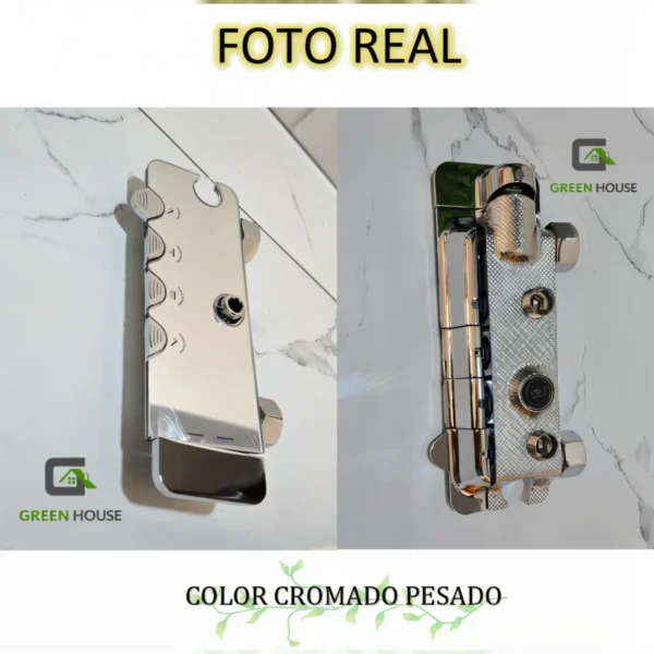 Columna De Ducha Cromado Con Panel De Vidrio Con 4 Funciones