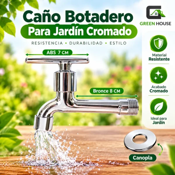 Caño Cromado Para Jardin o Lavanderia