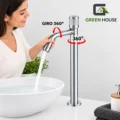 Grifera  Giratoria 360°  Agua Fría 30cm + Desagüe