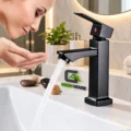 Grifera Acero Inoxidable 20cm Negro Mate Agua Fría