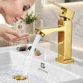 Grifería 15cm Dorado Pesado Agua Fría + Desagüe Dorado
