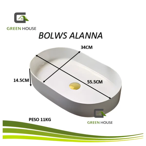 Combo G2 Lavatorio Alanna +Mezcladora Monocomando Dorado Brillante